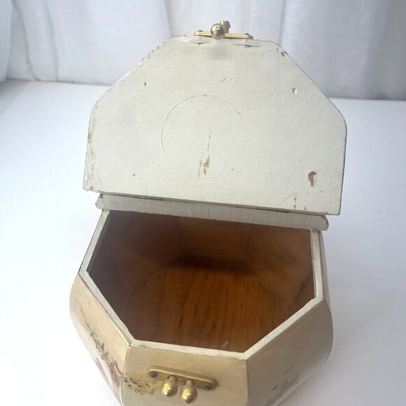 Judith Prothrombin Octagonal Hand Bag Purse Vintage 60s Art Deco Wood Whimsical - Picture 7 of 14